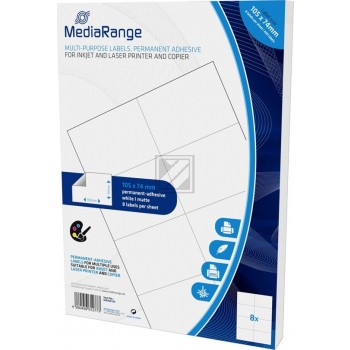 MEDIARANGE ETIKETTEN 105x74mm WEISS MRINK145 400Stk universal stark haftend