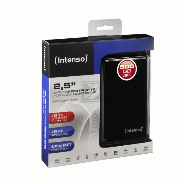 INTENSO 2.5 HDD FESTPLATTE EXTERN 500GB 6021530 USB 3.0 tragbar schwarz