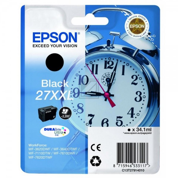 Epson Tintenpatrone schwarz HC plus (C13T27914012, T2791)