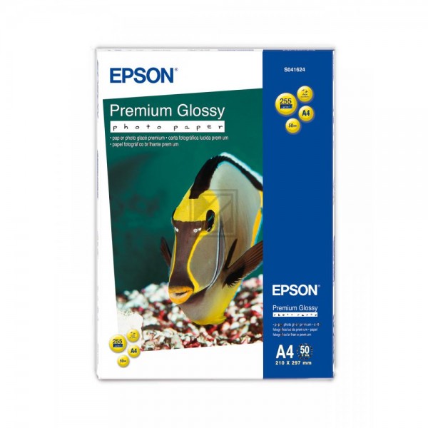 Epson Premium Glossy Photopapier DIN A4 weiß 50 Blatt DIN A4 (C13S041624)