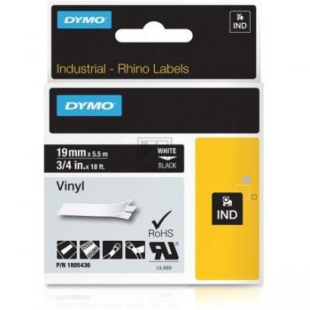 Dymo Schriftbandkassette 19mm (Vinyl) weiß/schwarz (1805436)